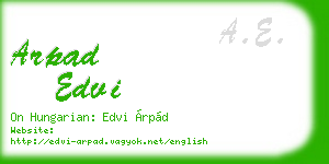 arpad edvi business card